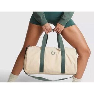 PINK Victoria's Secret Cream and Green Travel Bag
